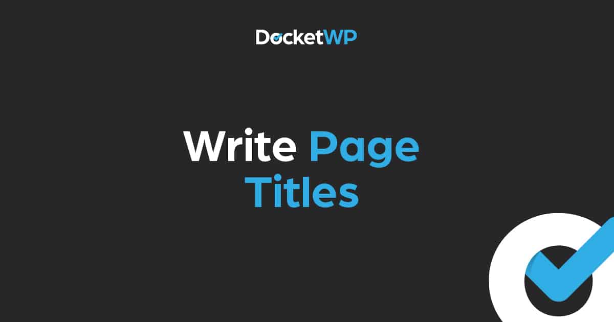 Write page titles 1