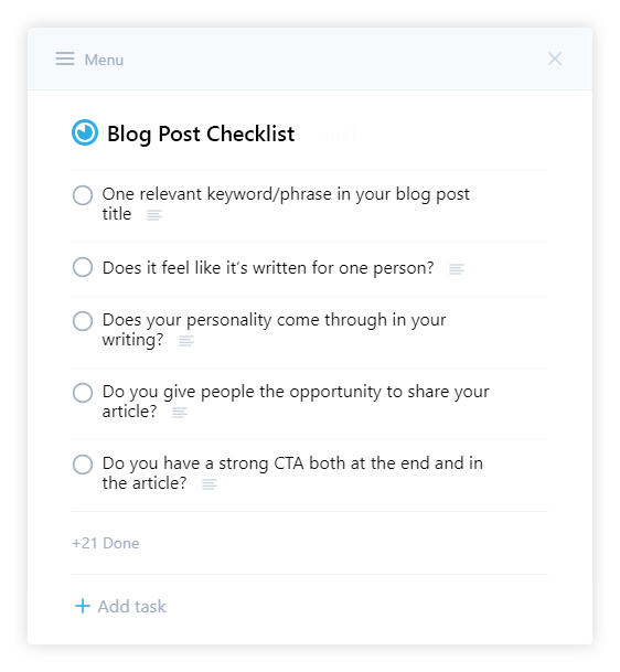 Blog Post Checklist by Jammy Digital 1
